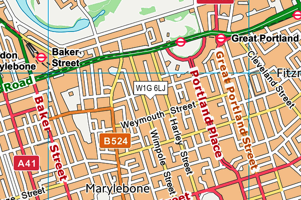 W1G 6LJ map - OS VectorMap District (Ordnance Survey) W1G 6LJ map - OS VectorMap District (Ordnance Survey)