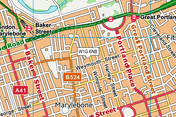 W1G 6NB map - OS VectorMap District (Ordnance Survey) W1G 6NB map - OS VectorMap District (Ordnance Survey)