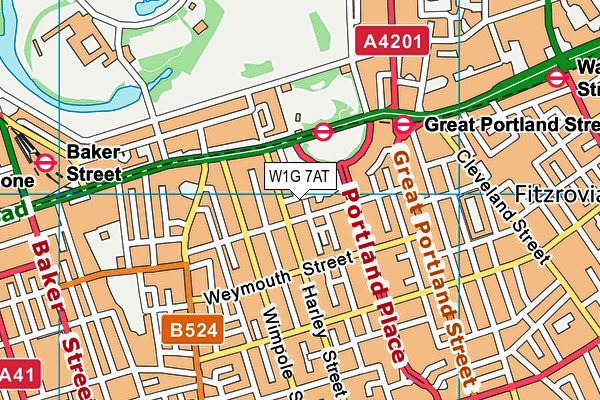 W1G 7AT map - OS VectorMap District (Ordnance Survey) W1G 7AT map - OS VectorMap District (Ordnance Survey)