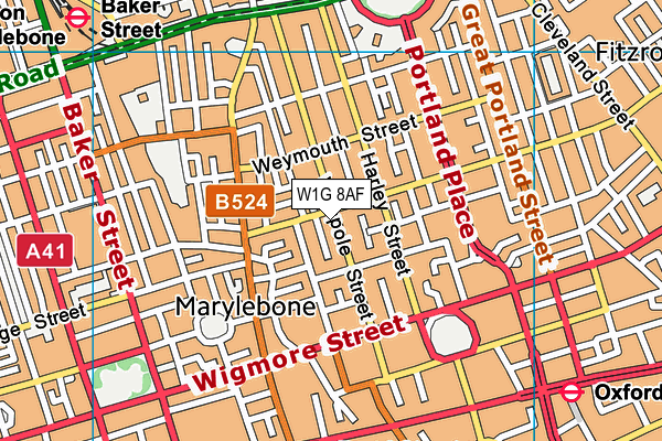 W1G 8AF map - OS VectorMap District (Ordnance Survey) W1G 8AF map - OS VectorMap District (Ordnance Survey)