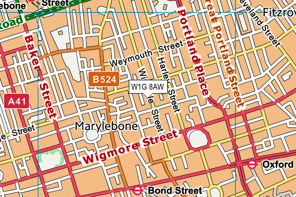 W1G 8AW map - OS VectorMap District (Ordnance Survey) W1G 8AW map - OS VectorMap District (Ordnance Survey)