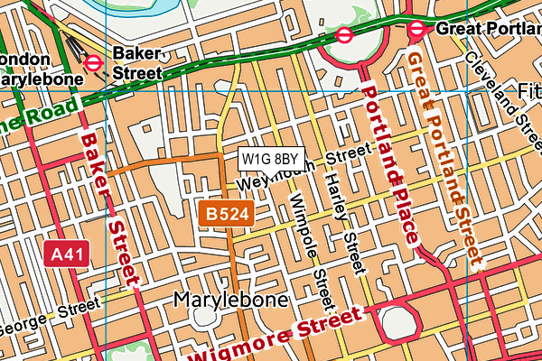 W1G 8BY map - OS VectorMap District (Ordnance Survey) W1G 8BY map - OS VectorMap District (Ordnance Survey)