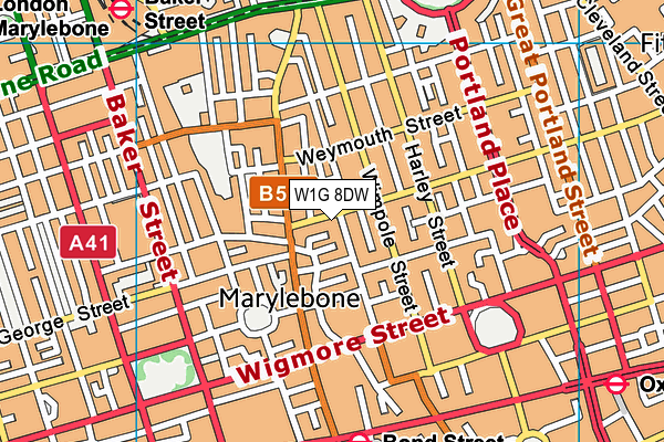 W1G 8DW map - OS VectorMap District (Ordnance Survey) W1G 8DW map - OS VectorMap District (Ordnance Survey)