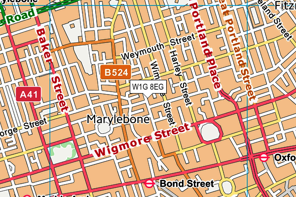 W1G 8EG map - OS VectorMap District (Ordnance Survey) W1G 8EG map - OS VectorMap District (Ordnance Survey)
