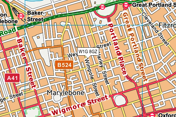 W1G 8GZ map - OS VectorMap District (Ordnance Survey) W1G 8GZ map - OS VectorMap District (Ordnance Survey)