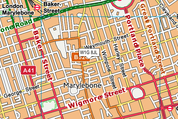 W1G 8JL map - OS VectorMap District (Ordnance Survey) W1G 8JL map - OS VectorMap District (Ordnance Survey)
