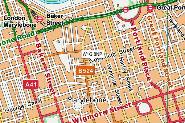 W1G 8NP map - OS VectorMap District (Ordnance Survey) W1G 8NP map - OS VectorMap District (Ordnance Survey)