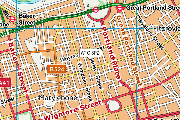 W1G 8PZ map - OS VectorMap District (Ordnance Survey) W1G 8PZ map - OS VectorMap District (Ordnance Survey)