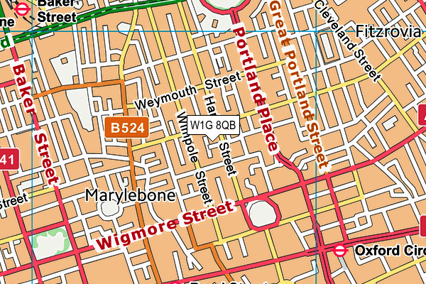 W1G 8QB map - OS VectorMap District (Ordnance Survey) W1G 8QB map - OS VectorMap District (Ordnance Survey)