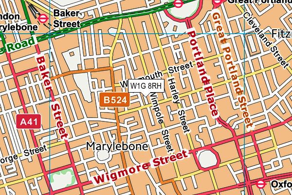 W1G 8RH map - OS VectorMap District (Ordnance Survey) W1G 8RH map - OS VectorMap District (Ordnance Survey)