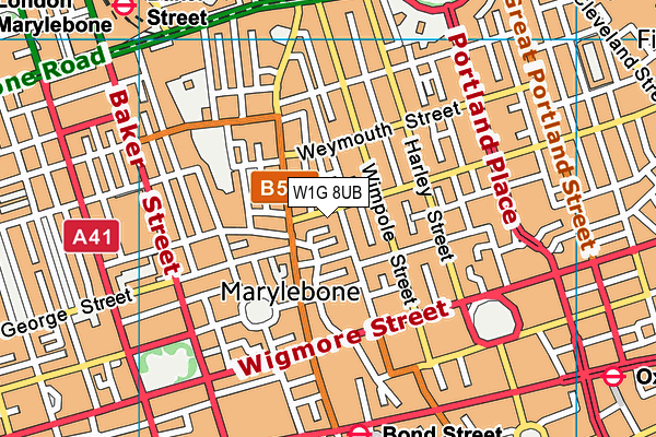W1G 8UB map - OS VectorMap District (Ordnance Survey) W1G 8UB map - OS VectorMap District (Ordnance Survey)