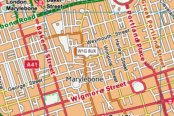 W1G 8UX map - OS VectorMap District (Ordnance Survey) W1G 8UX map - OS VectorMap District (Ordnance Survey)