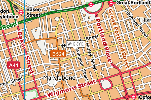 W1G 8YQ map - OS VectorMap District (Ordnance Survey) W1G 8YQ map - OS VectorMap District (Ordnance Survey)