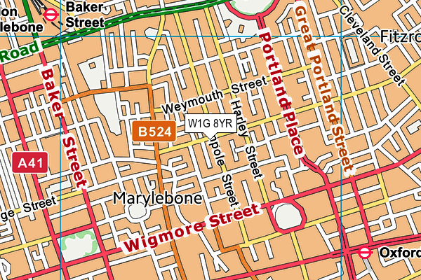 W1G 8YR map - OS VectorMap District (Ordnance Survey) W1G 8YR map - OS VectorMap District (Ordnance Survey)