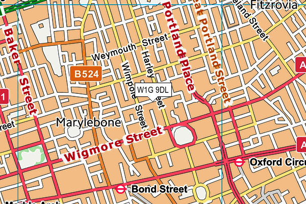 W1G 9DL map - OS VectorMap District (Ordnance Survey) W1G 9DL map - OS VectorMap District (Ordnance Survey)