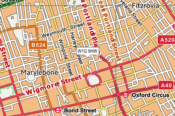 W1G 9HW map - OS VectorMap District (Ordnance Survey) W1G 9HW map - OS VectorMap District (Ordnance Survey)