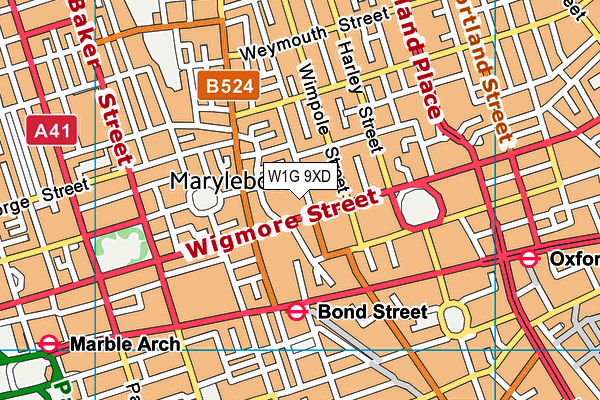 W1G 9XD map - OS VectorMap District (Ordnance Survey) W1G 9XD map - OS VectorMap District (Ordnance Survey)