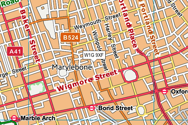 W1G 9XF map - OS VectorMap District (Ordnance Survey) W1G 9XF map - OS VectorMap District (Ordnance Survey)