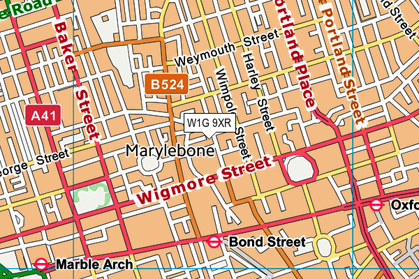 W1G 9XR map - OS VectorMap District (Ordnance Survey) W1G 9XR map - OS VectorMap District (Ordnance Survey)