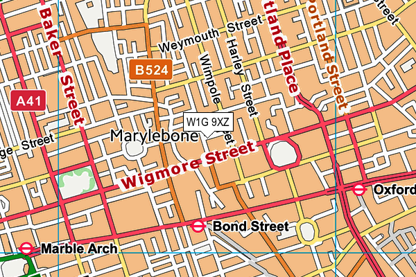 W1G 9XZ map - OS VectorMap District (Ordnance Survey) W1G 9XZ map - OS VectorMap District (Ordnance Survey)