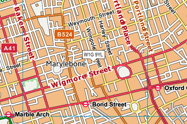 W1G 9YL map - OS VectorMap District (Ordnance Survey) W1G 9YL map - OS VectorMap District (Ordnance Survey)