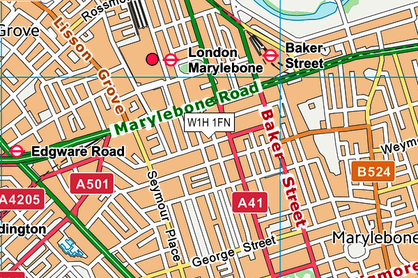 W1H 1FN map - OS VectorMap District (Ordnance Survey) W1H 1FN map - OS VectorMap District (Ordnance Survey)
