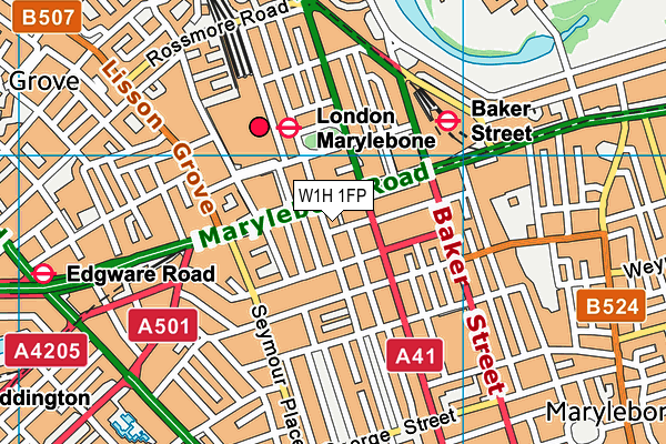 W1H 1FP map - OS VectorMap District (Ordnance Survey) W1H 1FP map - OS VectorMap District (Ordnance Survey)