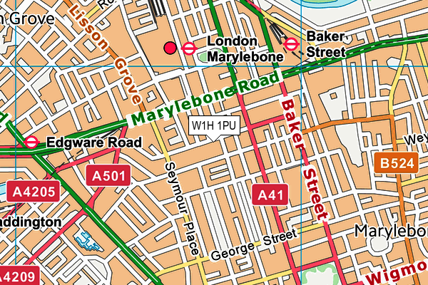 W1H 1PU map - OS VectorMap District (Ordnance Survey) W1H 1PU map - OS VectorMap District (Ordnance Survey)