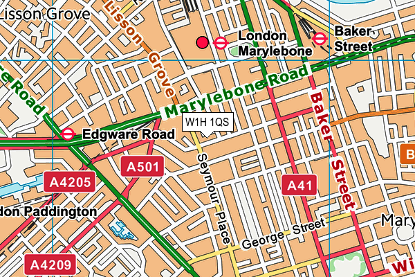 W1H 1QS map - OS VectorMap District (Ordnance Survey)