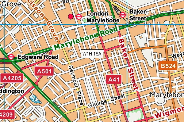 W1H 1SA map - OS VectorMap District (Ordnance Survey) W1H 1SA map - OS VectorMap District (Ordnance Survey)