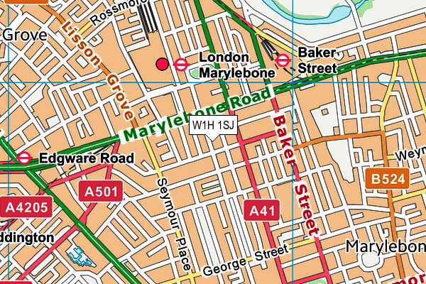 W1H 1SJ map - OS VectorMap District (Ordnance Survey) W1H 1SJ map - OS VectorMap District (Ordnance Survey)