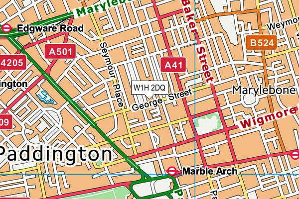 W1H 2DQ map - OS VectorMap District (Ordnance Survey)