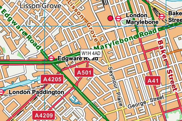 W1H 4AD map - OS VectorMap District (Ordnance Survey)