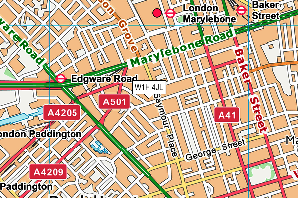 W1H 4JL map - OS VectorMap District (Ordnance Survey) W1H 4JL map - OS VectorMap District (Ordnance Survey)