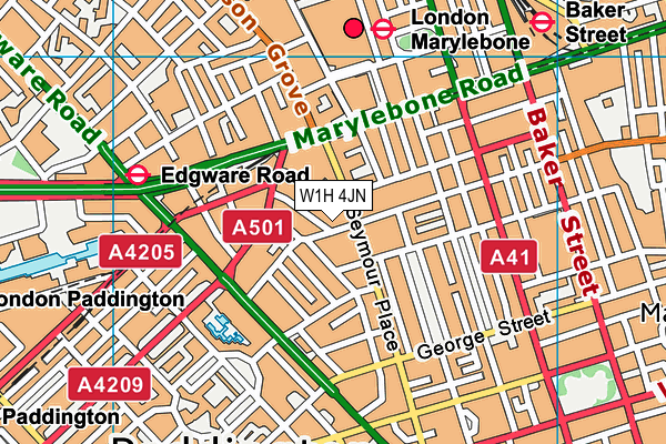 W1H 4JN map - OS VectorMap District (Ordnance Survey) W1H 4JN map - OS VectorMap District (Ordnance Survey)