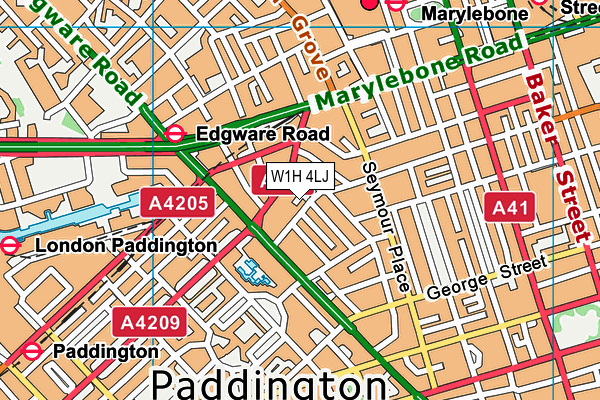 W1H 4LJ map - OS VectorMap District (Ordnance Survey) W1H 4LJ map - OS VectorMap District (Ordnance Survey)