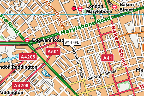 W1H 4PD map - OS VectorMap District (Ordnance Survey) W1H 4PD map - OS VectorMap District (Ordnance Survey)