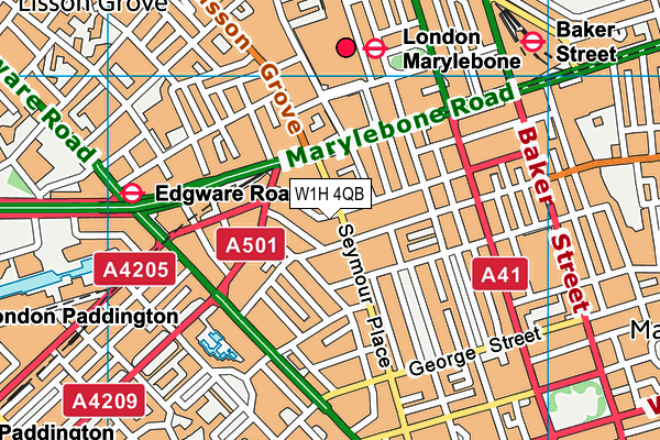 W1H 4QB map - OS VectorMap District (Ordnance Survey) W1H 4QB map - OS VectorMap District (Ordnance Survey)