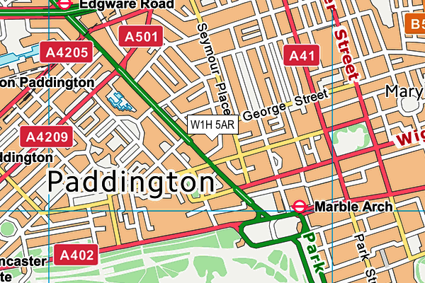 W1H 5AR map - OS VectorMap District (Ordnance Survey)