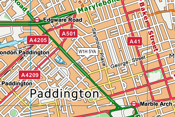 W1H 5YA map - OS VectorMap District (Ordnance Survey) W1H 5YA map - OS VectorMap District (Ordnance Survey)