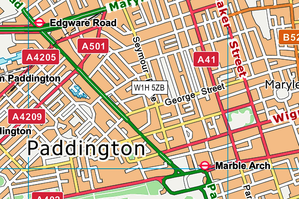 W1H 5ZB map - OS VectorMap District (Ordnance Survey) W1H 5ZB map - OS VectorMap District (Ordnance Survey)
