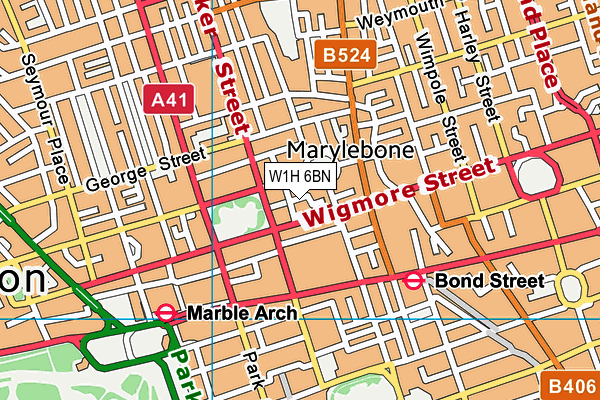 W1H 6BN map - OS VectorMap District (Ordnance Survey) W1H 6BN map - OS VectorMap District (Ordnance Survey)