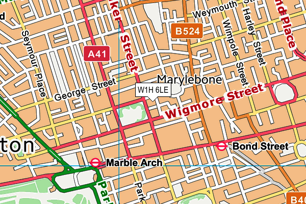 W1H 6LE map - OS VectorMap District (Ordnance Survey) W1H 6LE map - OS VectorMap District (Ordnance Survey)