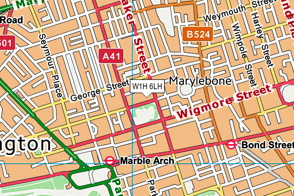 W1H 6LH map - OS VectorMap District (Ordnance Survey) W1H 6LH map - OS VectorMap District (Ordnance Survey)