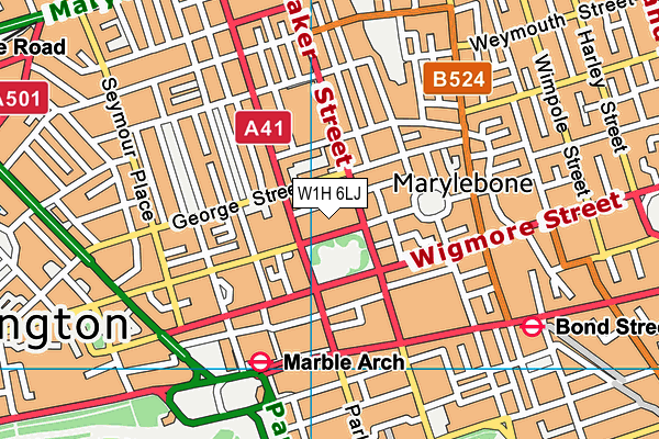 W1H 6LJ map - OS VectorMap District (Ordnance Survey) W1H 6LJ map - OS VectorMap District (Ordnance Survey)