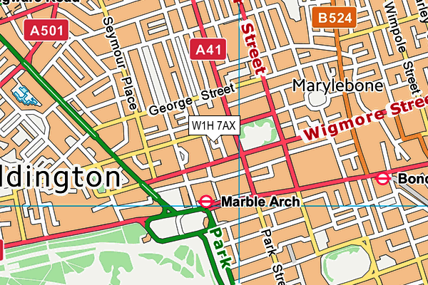 W1H 7AX map - OS VectorMap District (Ordnance Survey) W1H 7AX map - OS VectorMap District (Ordnance Survey)