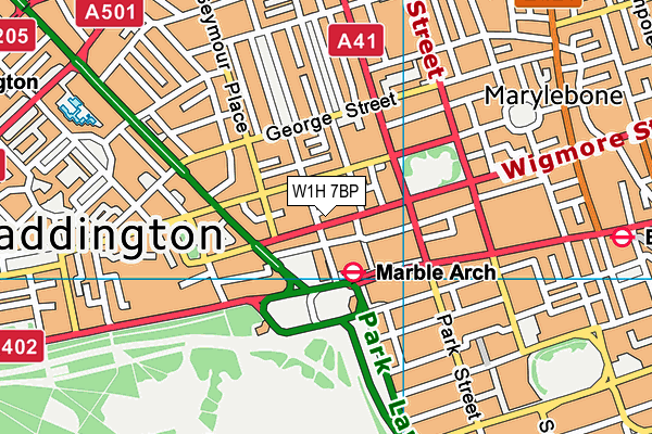 W1H 7BP map - OS VectorMap District (Ordnance Survey) W1H 7BP map - OS VectorMap District (Ordnance Survey)