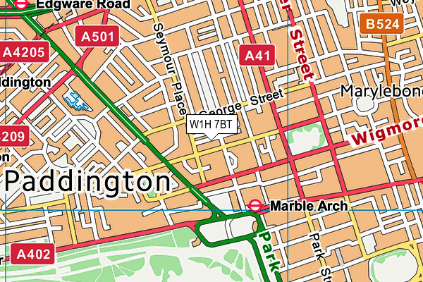 W1H 7BT map - OS VectorMap District (Ordnance Survey) W1H 7BT map - OS VectorMap District (Ordnance Survey)