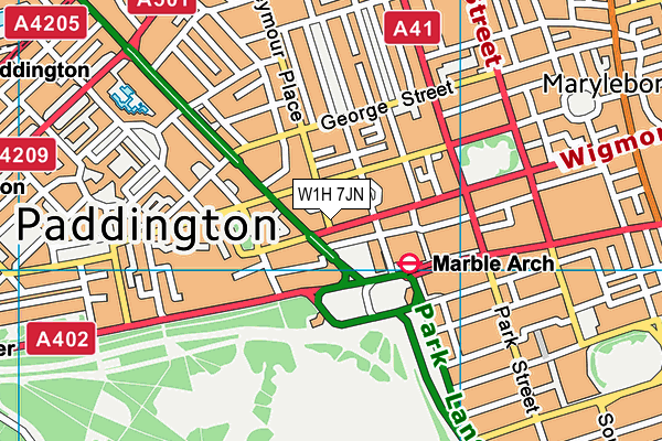 W1H 7JN map - OS VectorMap District (Ordnance Survey) W1H 7JN map - OS VectorMap District (Ordnance Survey)
