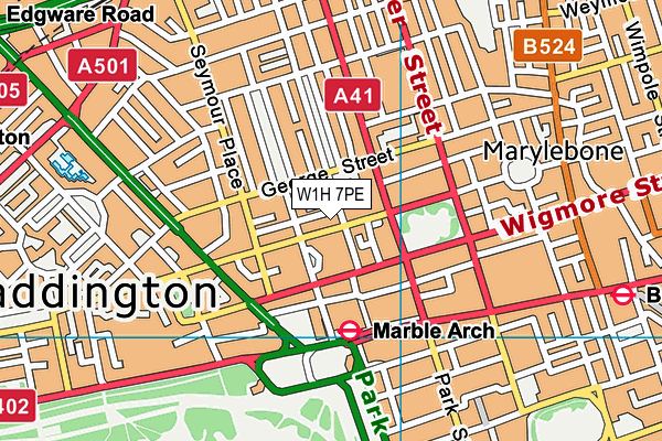 W1H 7PE map - OS VectorMap District (Ordnance Survey) W1H 7PE map - OS VectorMap District (Ordnance Survey)